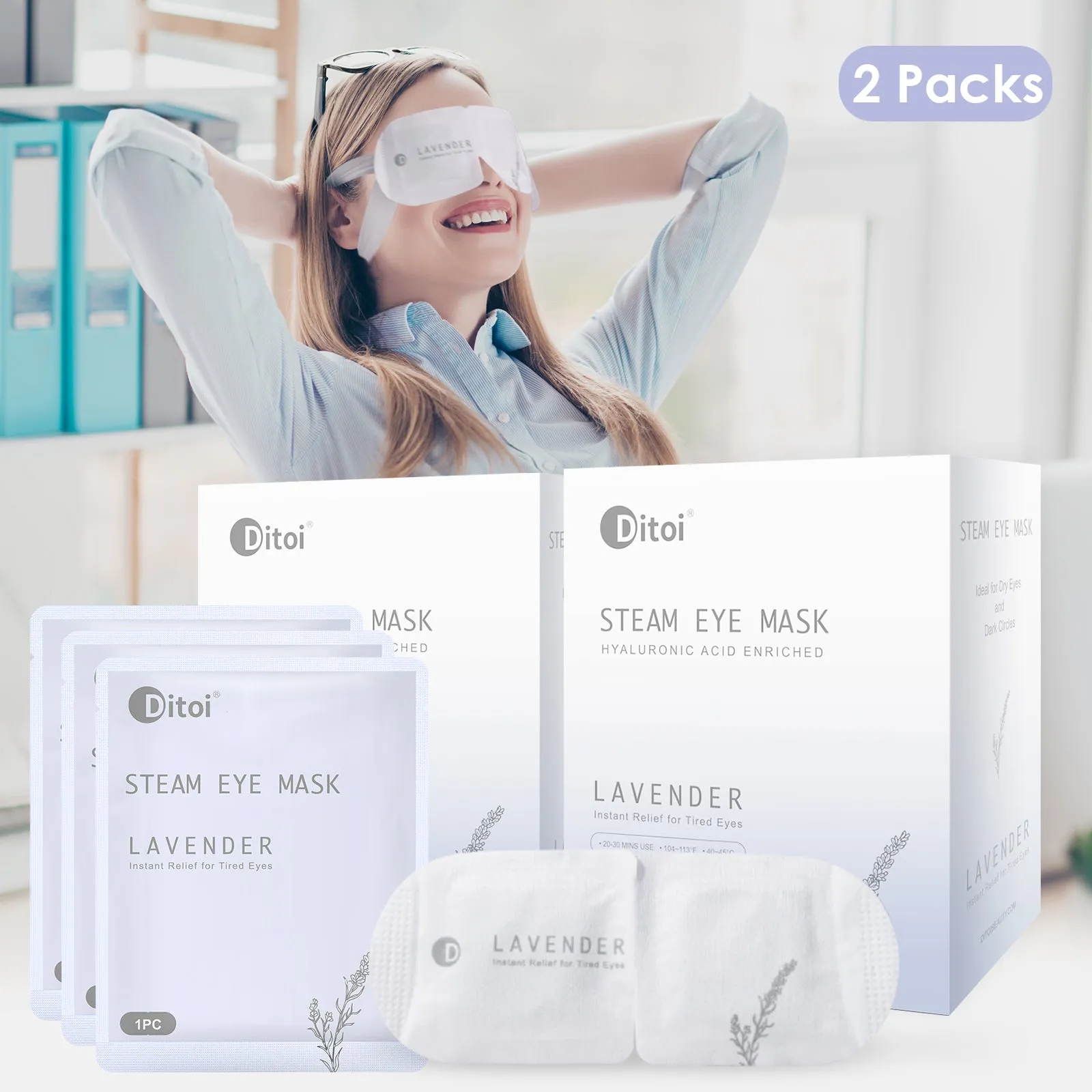 Ditoi Lavender Hyaluronic Acid Steam Eye Mask