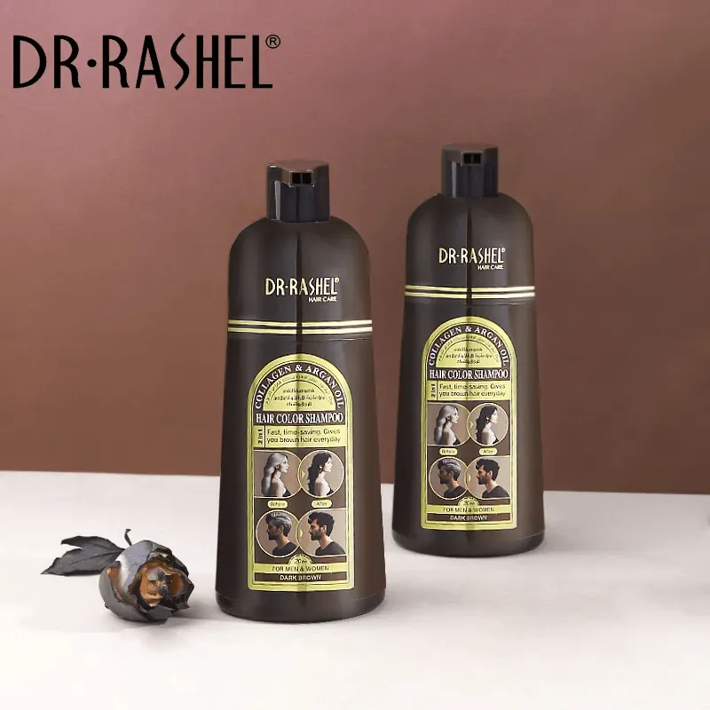 Dr.Rashel Collagen And Argan Oil Hair Color Shampoo Dark Brown - 400ml
