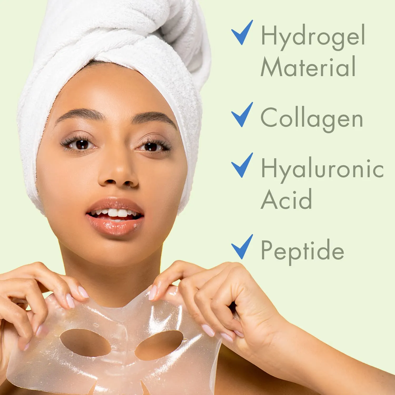Ebanel 10-Pack Hydrogel Collagen Mask for Face, Instant Brightening Hydrating Face Mask Sheet Mask for Firming, Lifting Anti Aging Anti Wrinkle with Hyaluronic Acid, Peptide, Aloe Vera, Vitamin C & E