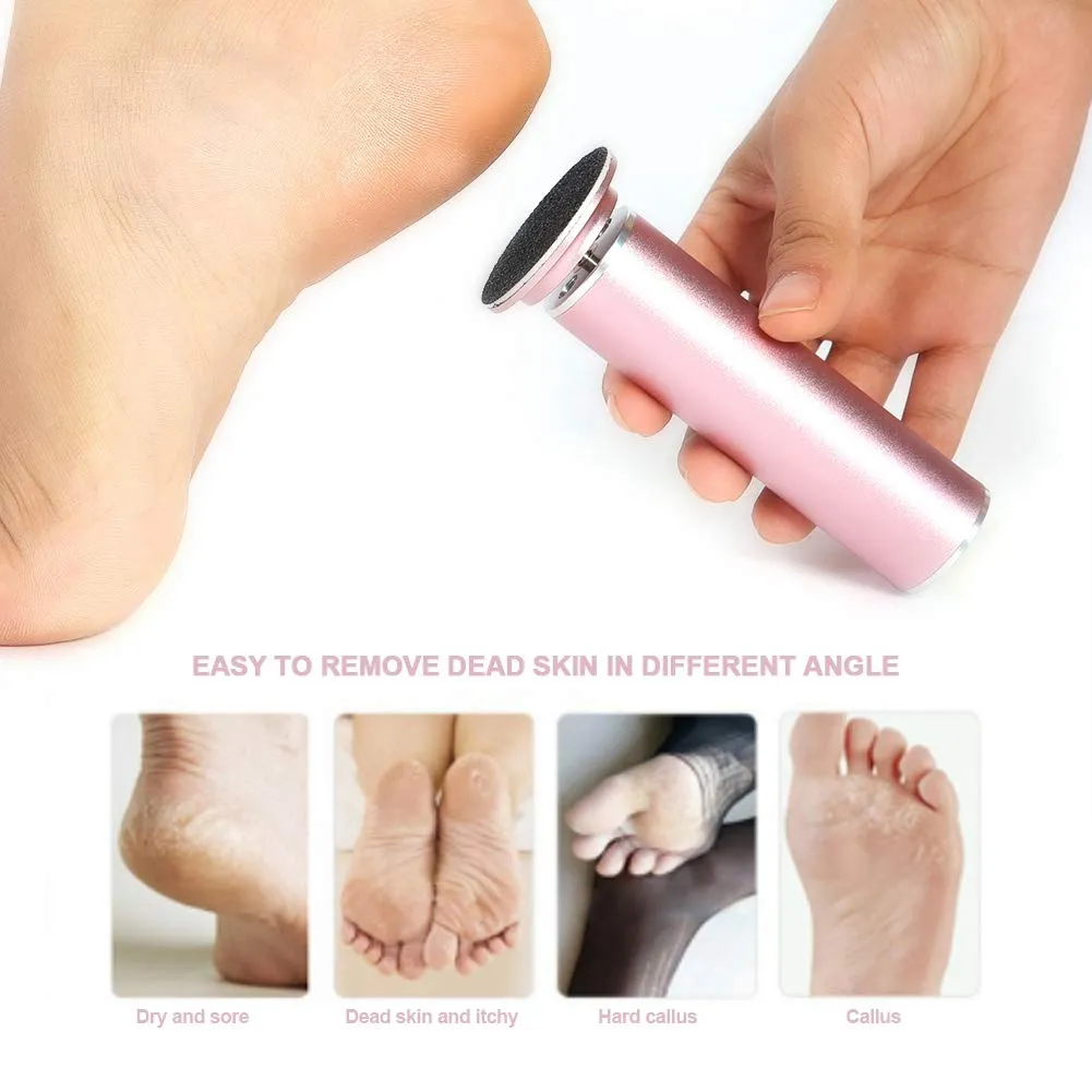 Electric Foot File, Electric Foot Callus Remover Adjustable Speed with 60pcs Replacement Sandpaper Discs, Powerful Pedicure Electronic Foot File for Women Men Dead Dry Hard Skin Calluses(US)