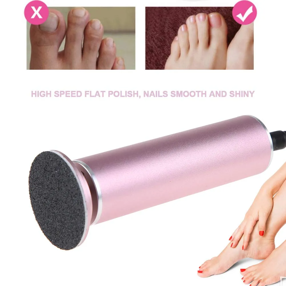 Electric Foot File, Electric Foot Callus Remover Adjustable Speed with 60pcs Replacement Sandpaper Discs, Powerful Pedicure Electronic Foot File for Women Men Dead Dry Hard Skin Calluses(US)