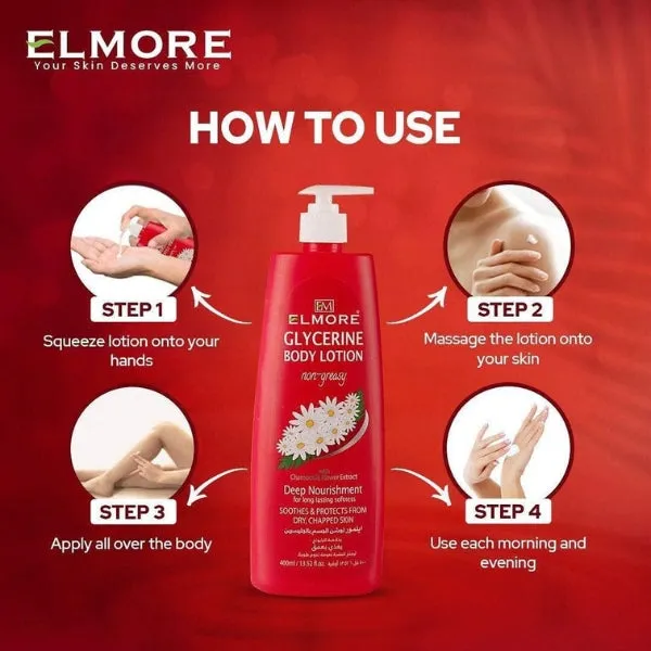 Elmore Glycerine Body Lotion With Chamomile Flower Extract 400ml