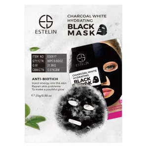 Estelin Charcoal White Hydrating Black  Mask - 5PCS-Mask ES0017