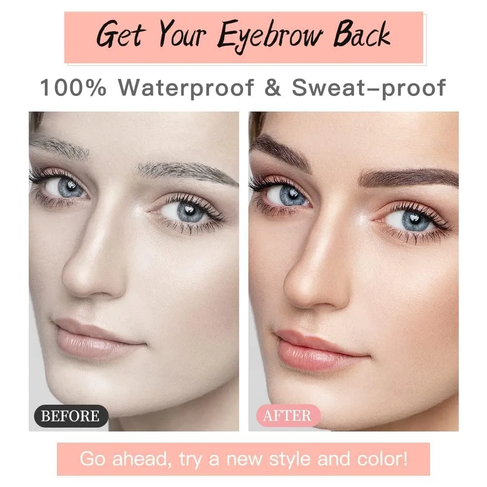 Eyebrow Tattoo Stickers 78 Pairs, 8 Sheets Eyebrow Temporary Tattoo Peel Off Sticker Waterproof 6D Hair-Like False Instant Transfer False Brows Makeup for Women, Girls | Natural Strokes, Shaping