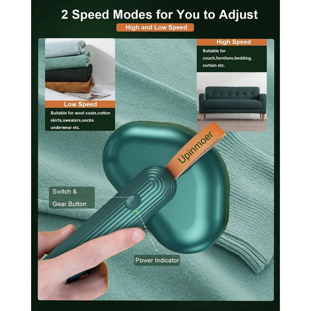 Fabric Shaver Rechargeable Wireless Portable Electric Lint Remover Green