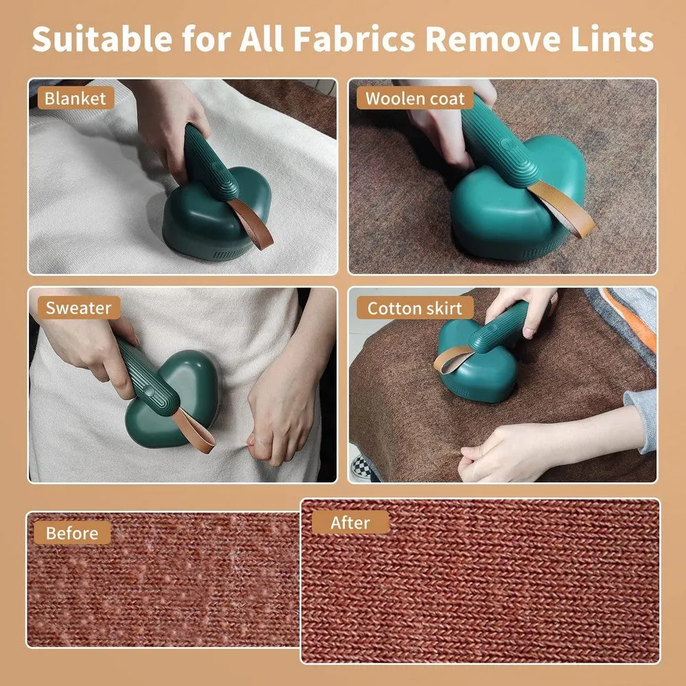Fabric Shaver Rechargeable Wireless Portable Electric Lint Remover Green