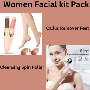 Facial Cleansing Spin Roller & Electric Callus Remover Feet Pack