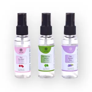 Facial Mists Kit for all skin types ( Rose water, lavender water, Aloe hydrosol) 50 ml x 3