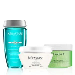 Fusio Scrub Sensitive Scalp Home Treatment Hair Care Set