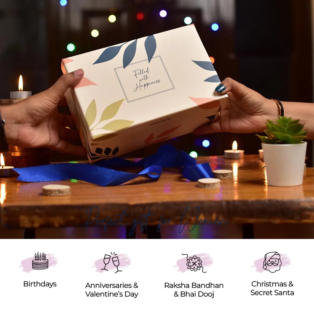 Gleevers Divine Aroma Gift for Women |Gift Box Pack of 2 with Amber Perfume (30 ml) & Candle (Black Amber Lavender,60gm) |Birthday Gift,Anniversary Gift, Valentine Gift, Secret Santa Gifts