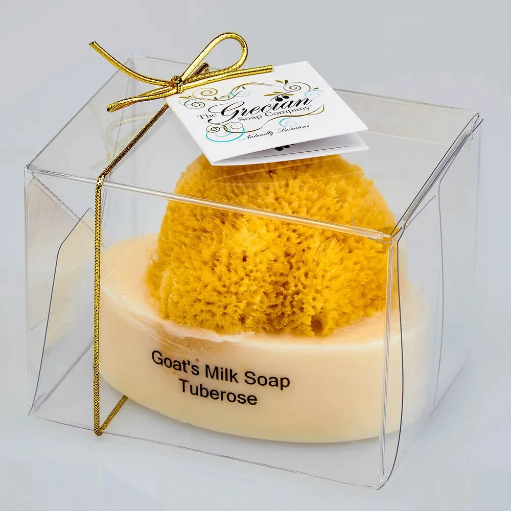 Goat's Milk & Olive Oil Soap with Natural Sea Sponge