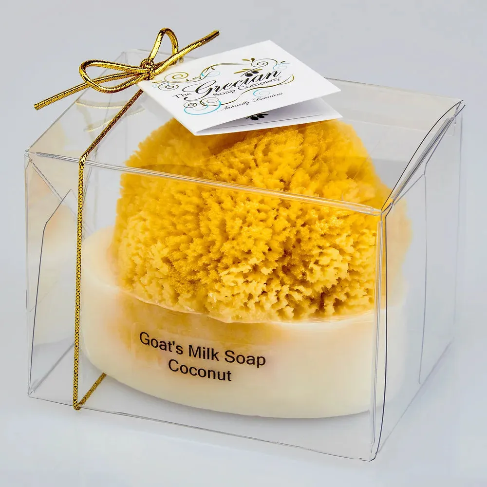 Goat's Milk & Olive Oil Soap with Natural Sea Sponge