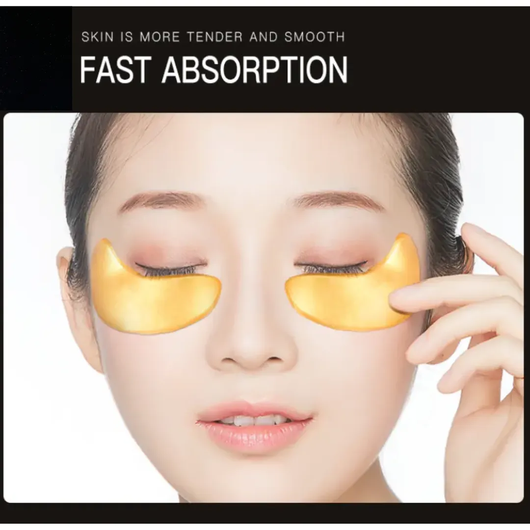 Golden Bliss: 24k Gold Infused Restful Eye Mask: Reduces Wrinkles. Eliminates Eye Bags and Circles, 2 oz. (12 pairs)