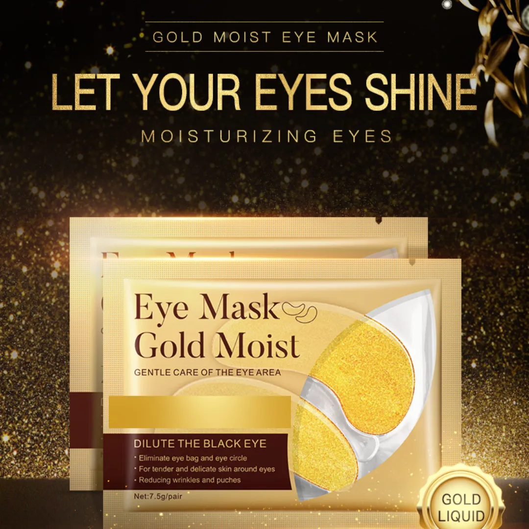 Golden Bliss: 24k Gold Infused Restful Eye Mask: Reduces Wrinkles. Eliminates Eye Bags and Circles, 2 oz. (12 pairs)