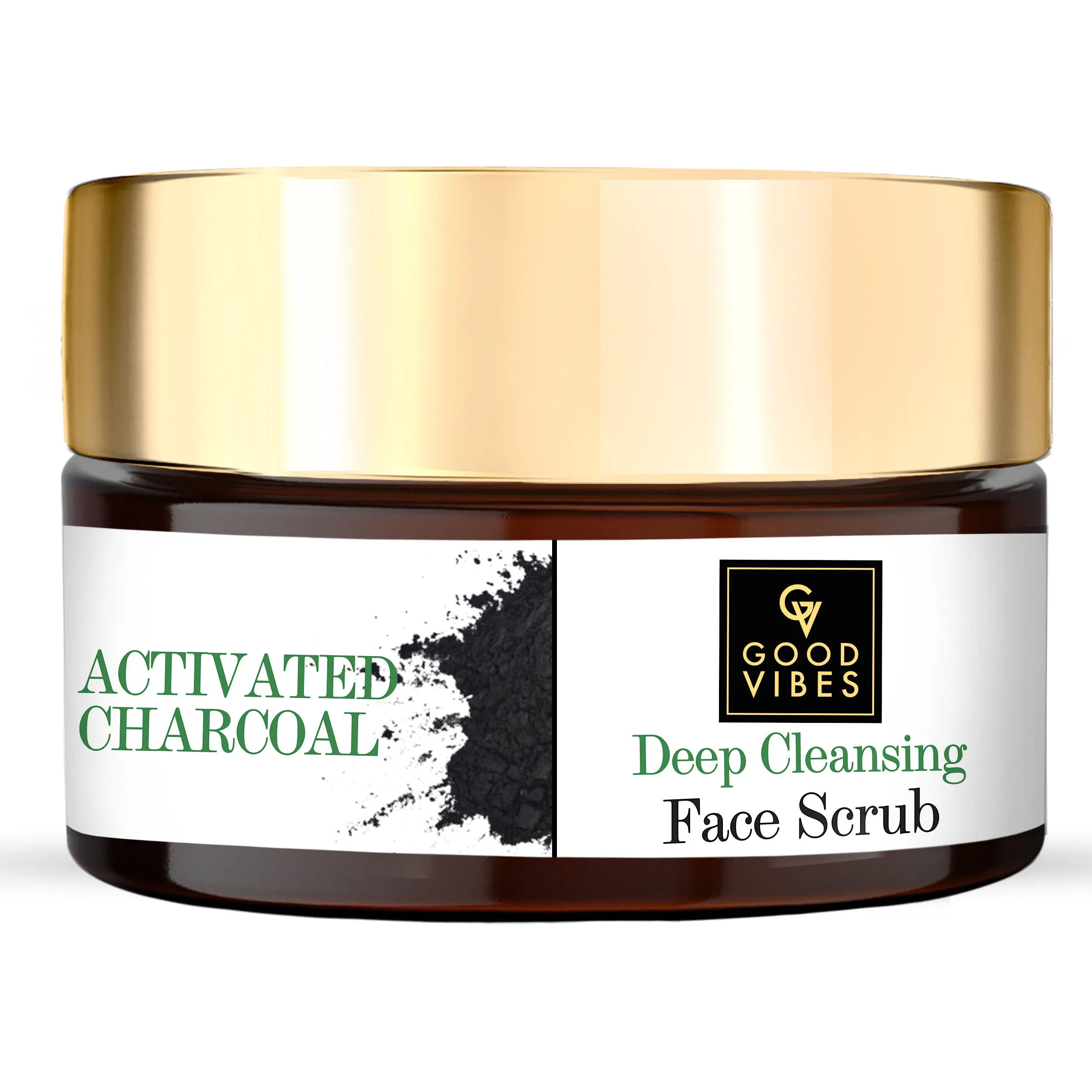 Good Vibes Activated Charcoal Deep Cleansing Face Scrub | Anti-Acne, Blackhead | With Almond Oil | No Parabens, No Sulphates, No Mineral Oil (100 g)