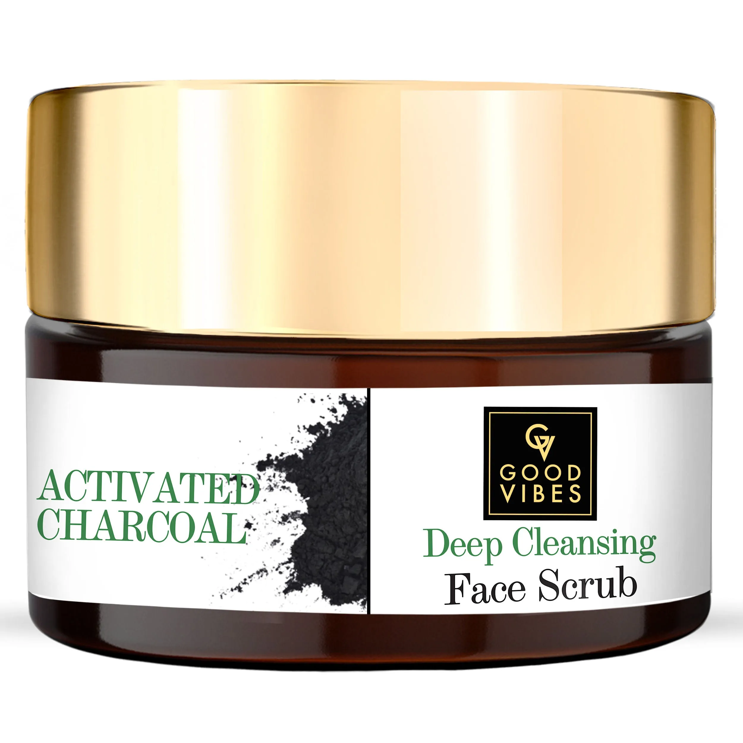 Good Vibes Activated Charcoal Deep Cleansing Face Scrub | Anti-Acne, Blackhead | With Almond Oil | No Parabens, No Sulphates, No Mineral Oil (100 g)