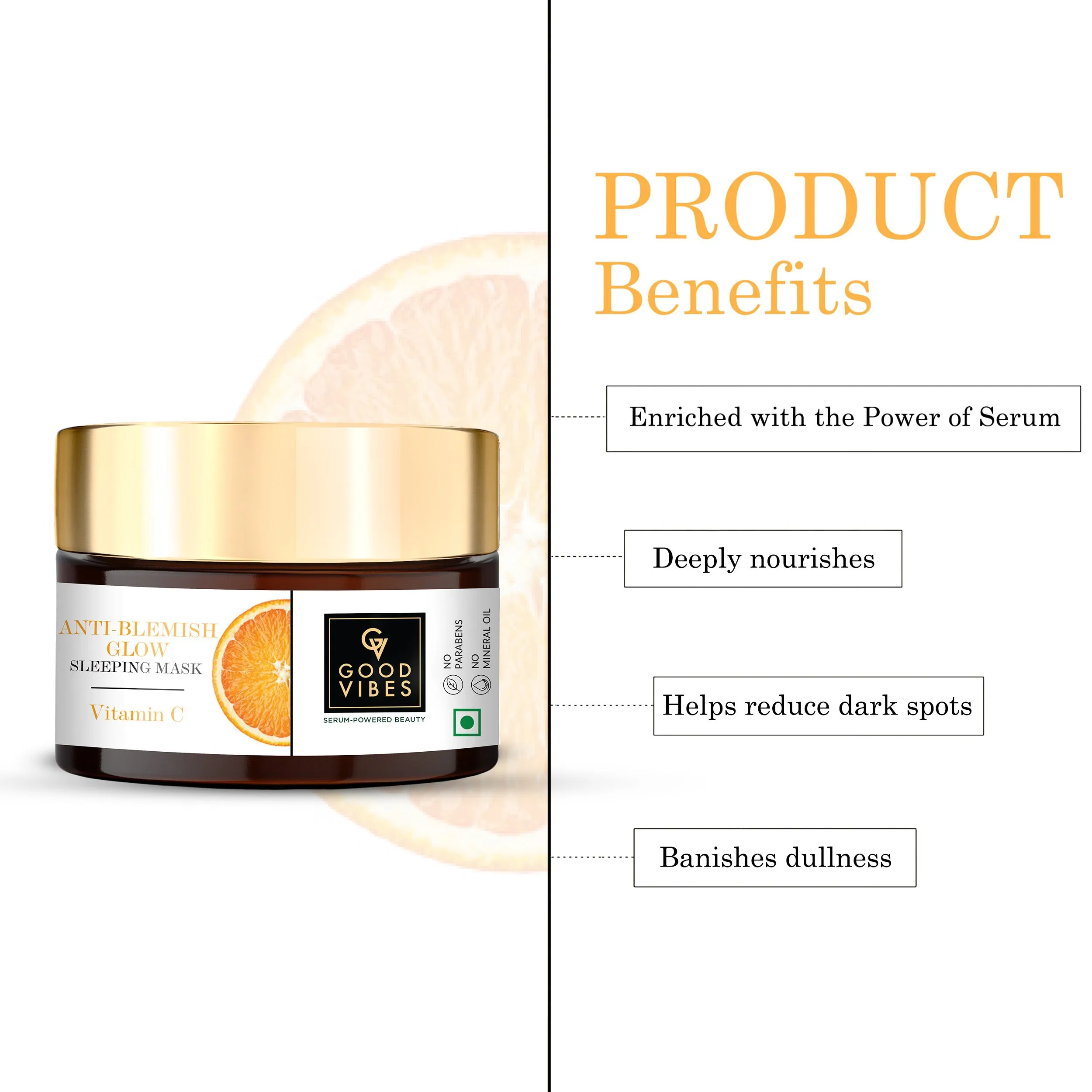 Good Vibes Anti Blemish Glow Sleeping Mask Vitamin C with Power Of Serum (50 g)