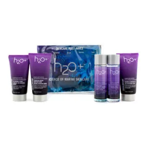 h2o  skincare must-haves set: cleansing gel 60ml  scrub 60ml   moisture mask 60ml   toner 50ml   eye makeup remover 40ml 5pcs -For Women