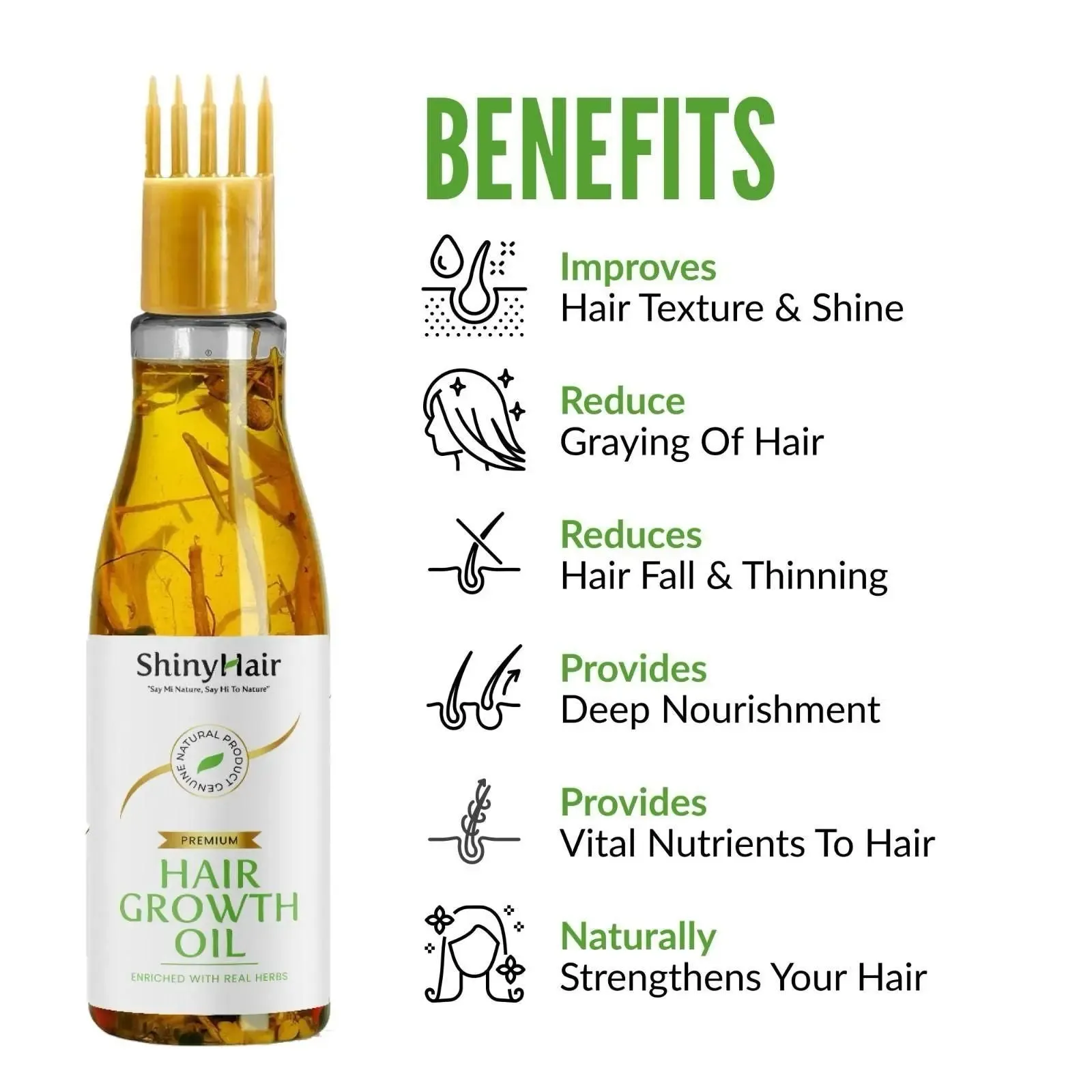 Hair Growth Oil - ShinyHair Oil Enriched With Real Herbs 110ml