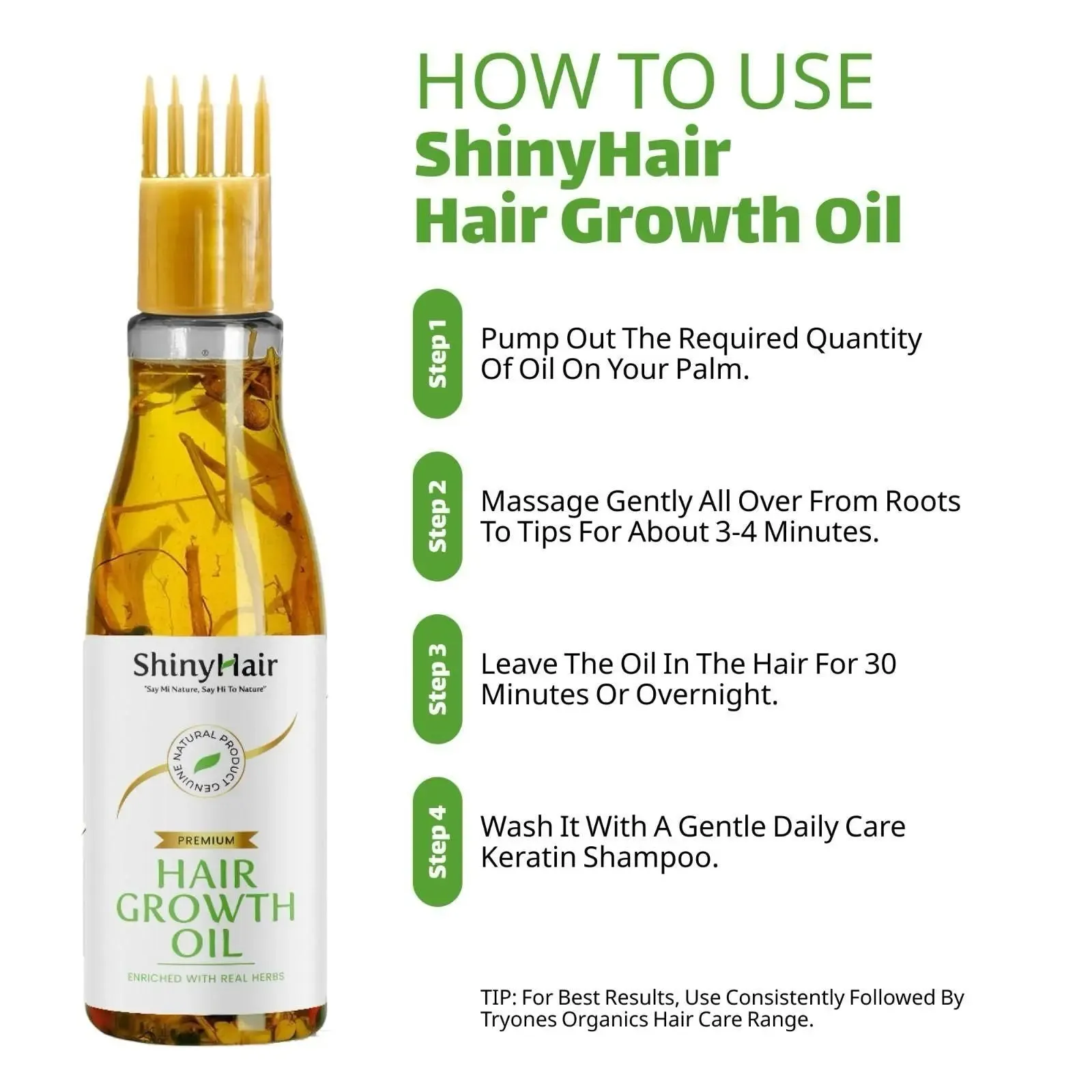 Hair Growth Oil - ShinyHair Oil Enriched With Real Herbs 110ml