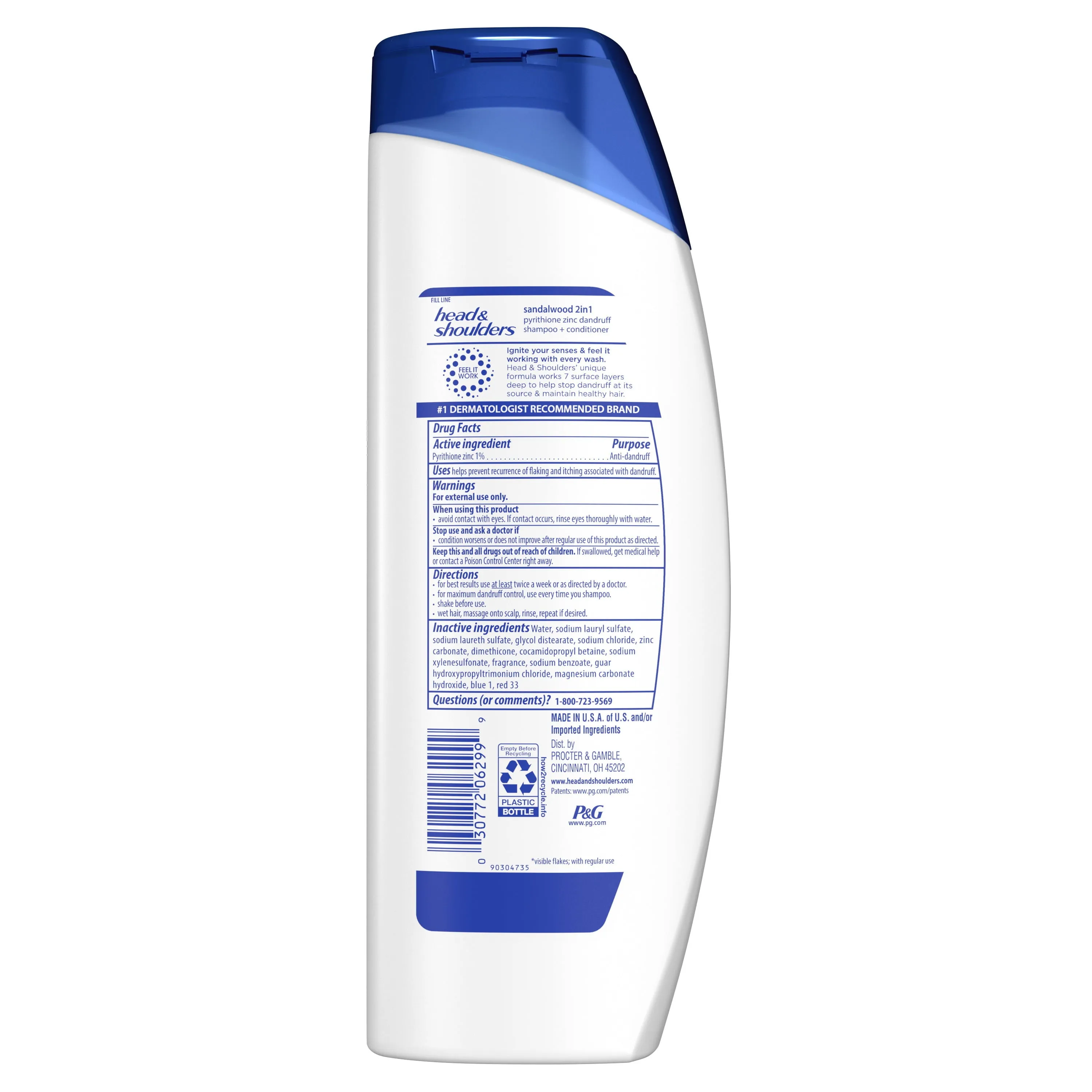 Head and Shoulders Mens Dandruff Shampoo, Sandalwood, 12.5 oz