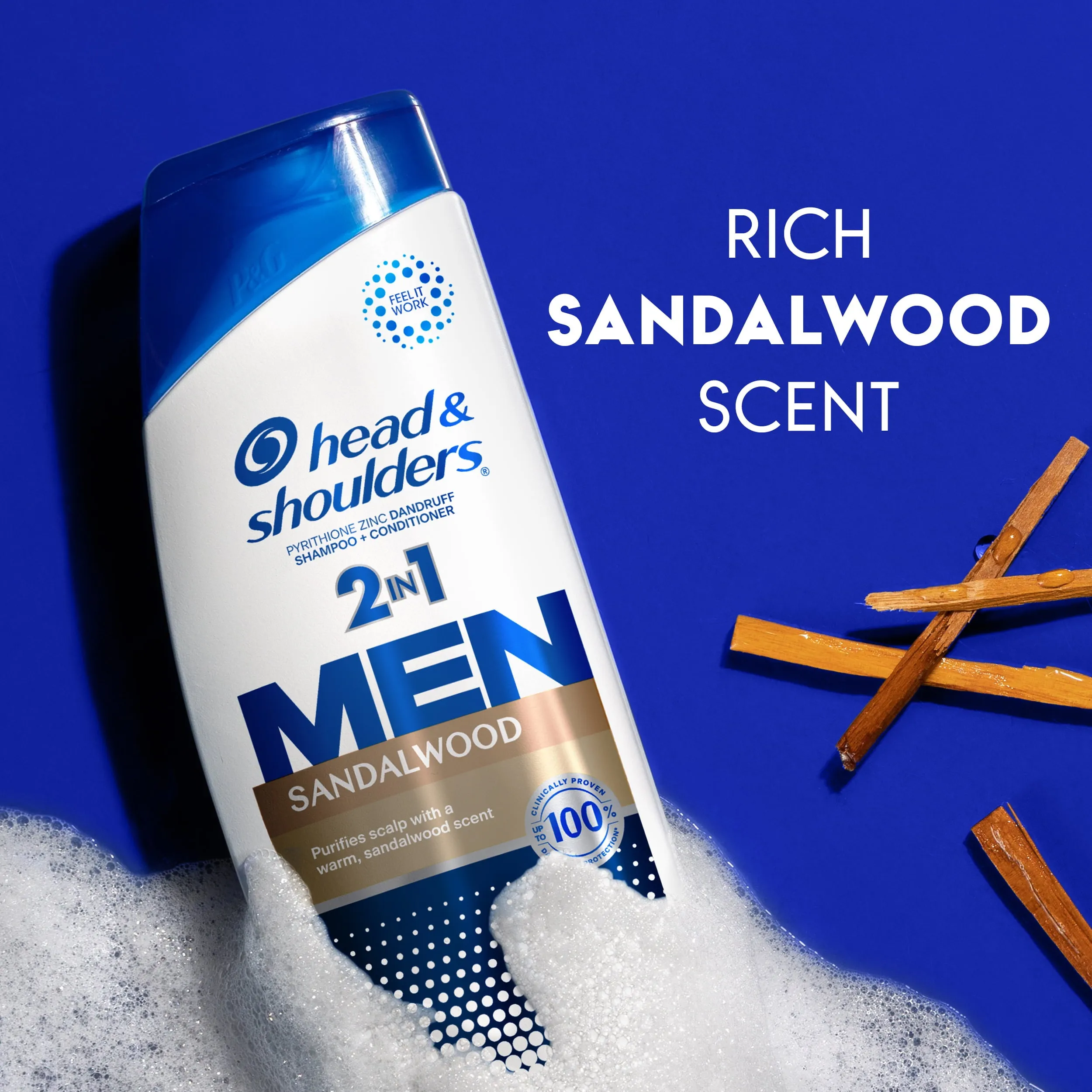 Head and Shoulders Mens Dandruff Shampoo, Sandalwood, 12.5 oz