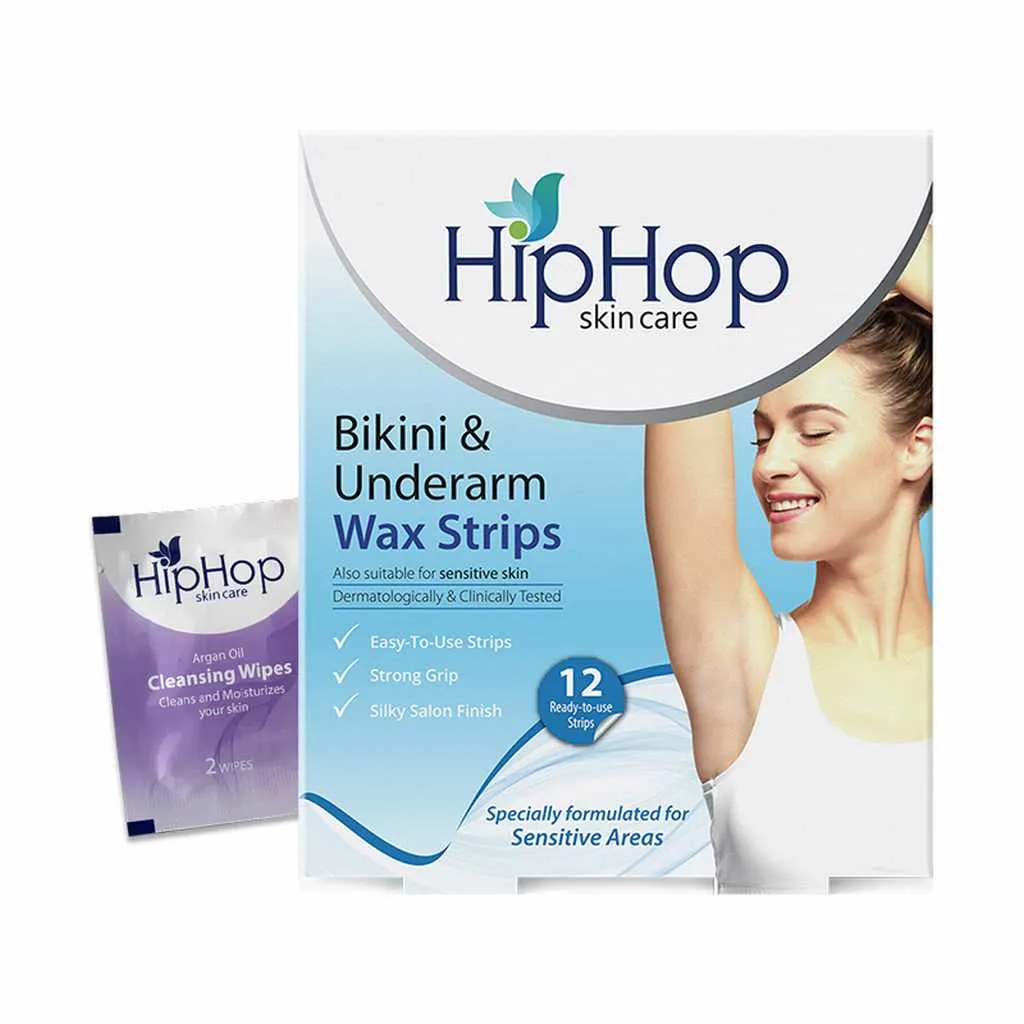 HipHop Bikini & Underarm Wax Strips (Argan Oil, 12 Strips)   Hair Removal Cream for Men (Aleo Vera, 100gm)