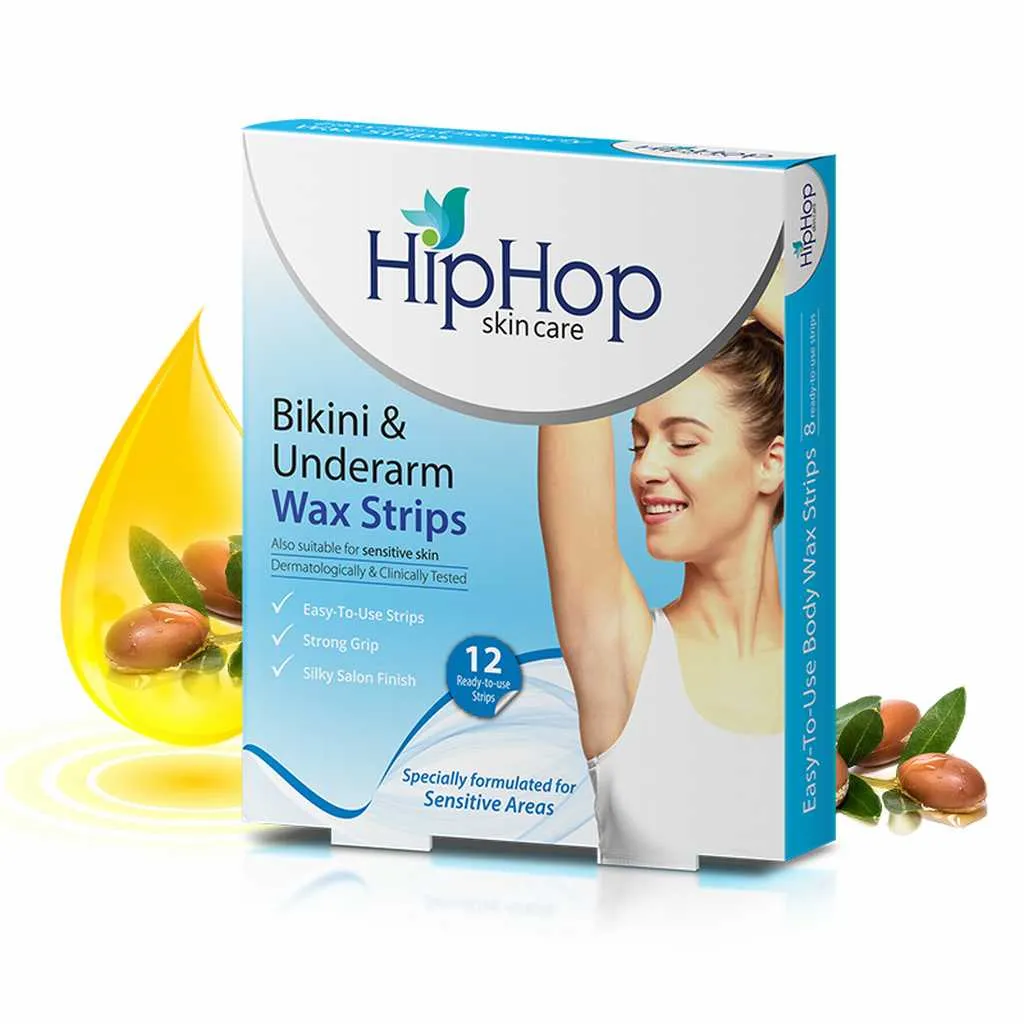 HipHop Bikini & Underarm Wax Strips (Argan Oil, 12 Strips)   Hair Removal Cream for Men (Aleo Vera, 100gm)