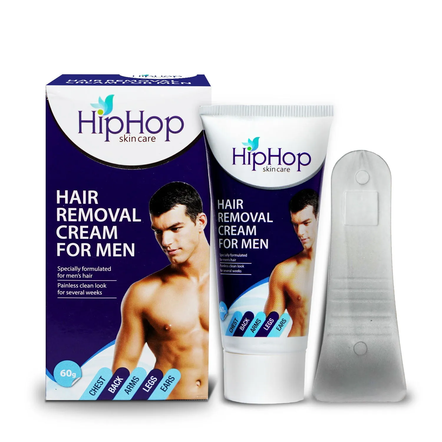 HipHop Blackhead Remover Nose Strips for Men (Activated Charcoal, 6 Strips)   Hair Removal Cream for Men (60gm)