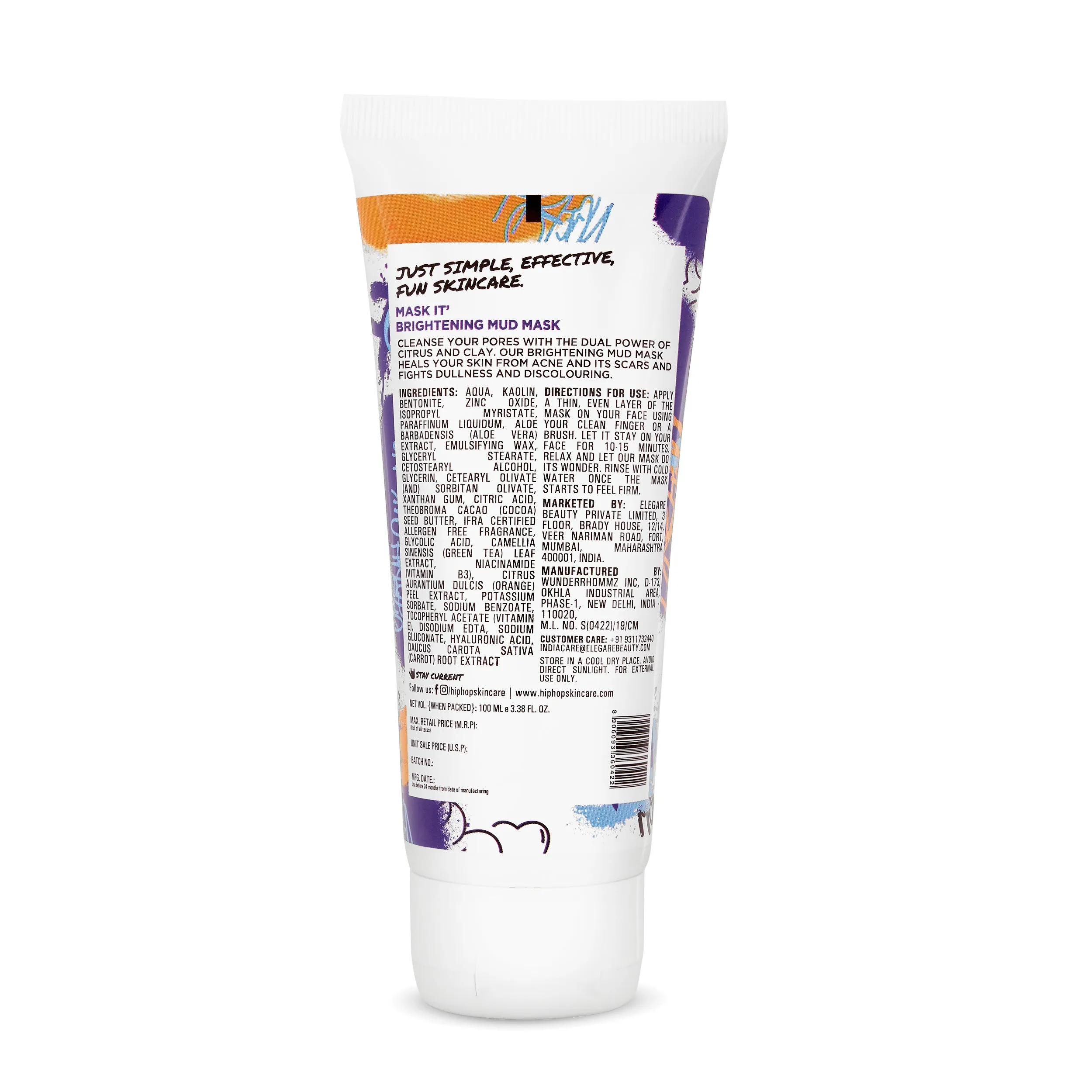 HipHop Brightening Mud Mask With Orange Peel Extract (100 ml)