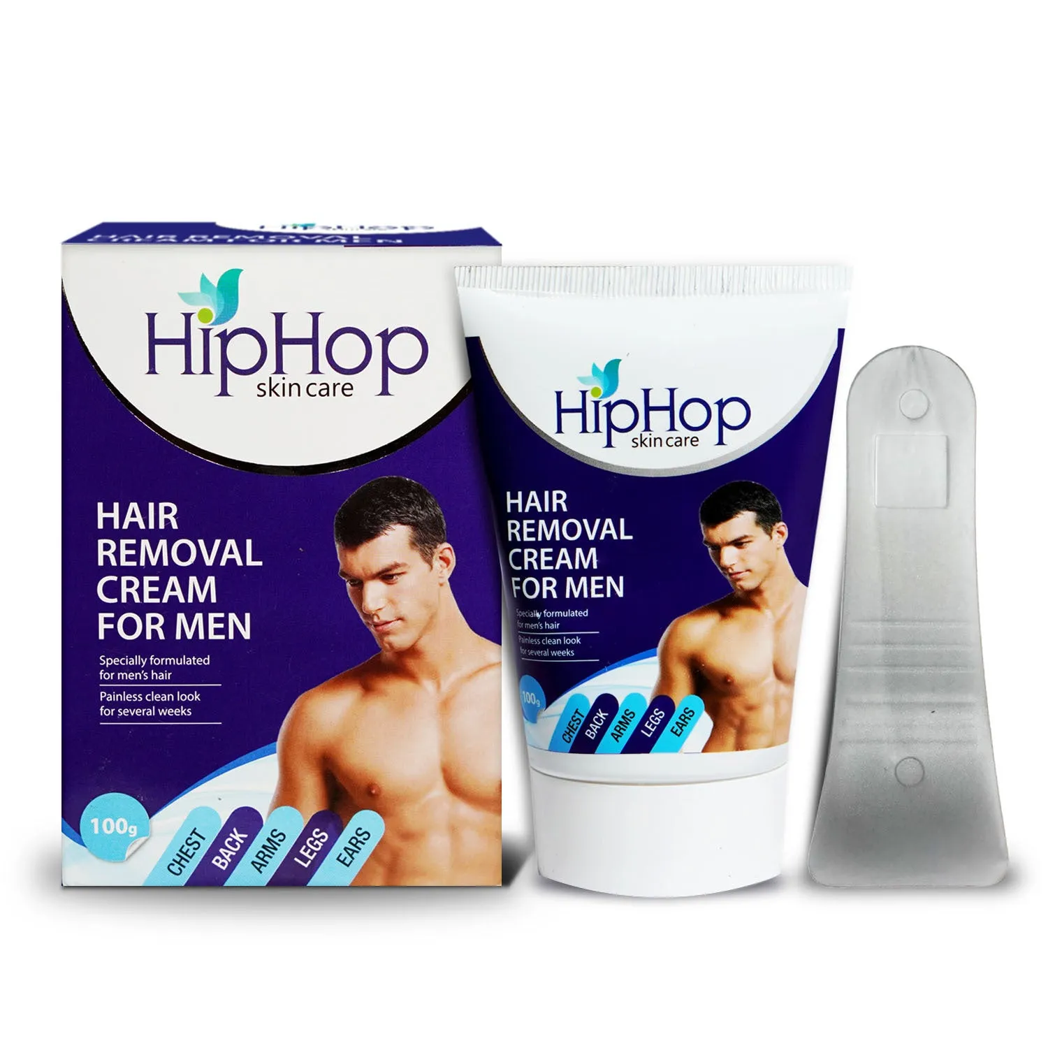 HipHop Facial Wax Strips (Argan Oil, 20 Strips)   Hair Removal Cream for Men (Aleo Vera, 100gm)