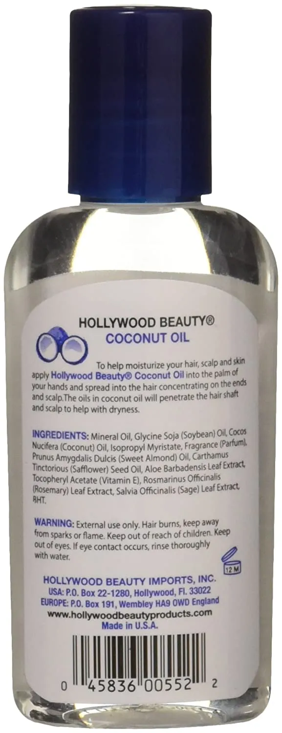 Hollywood Beauty Coconut Oil for Hair & Skin 2 fl oz