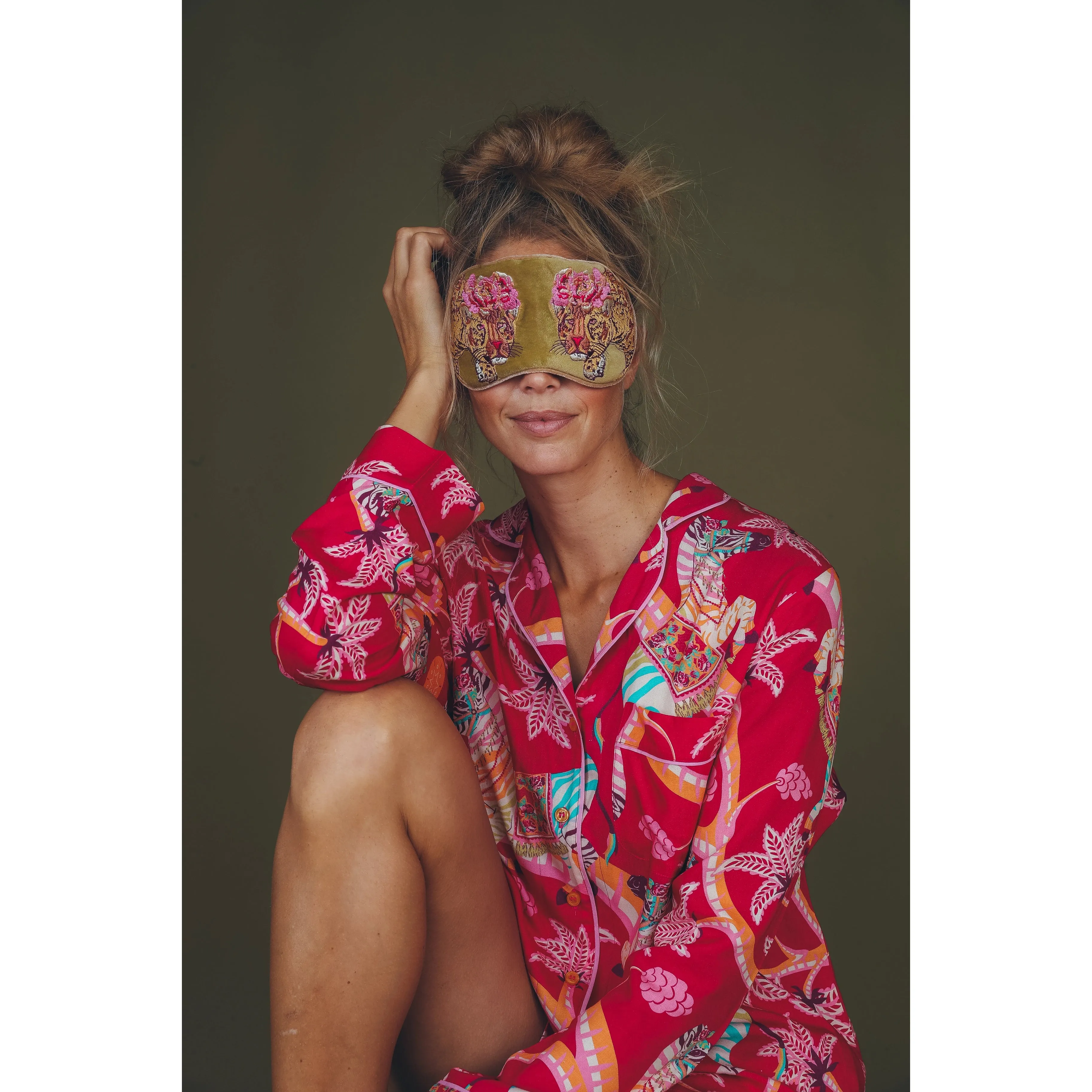 Into The Wild Velvet Leopard Eye Mask