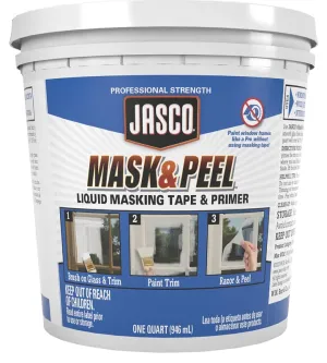 JASCO Mask and Peel QJMS300 Liquid Masking Tape and Primer, White, Flat/Matte, 1 qt :EA: QUANTITY: 1