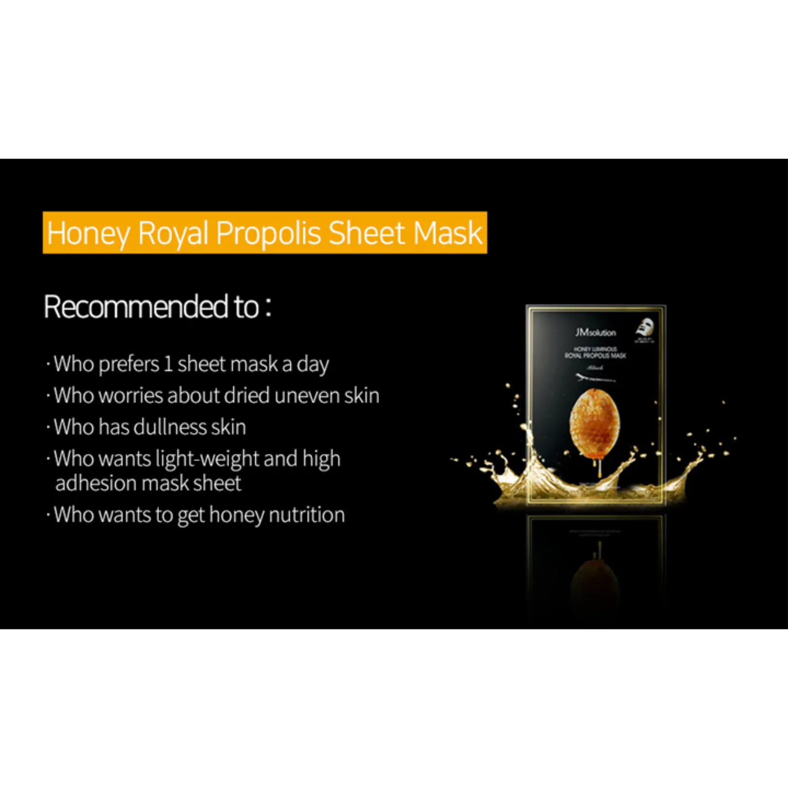 [JM Solution Mask] Honey Luminous Royal Propolis Mask