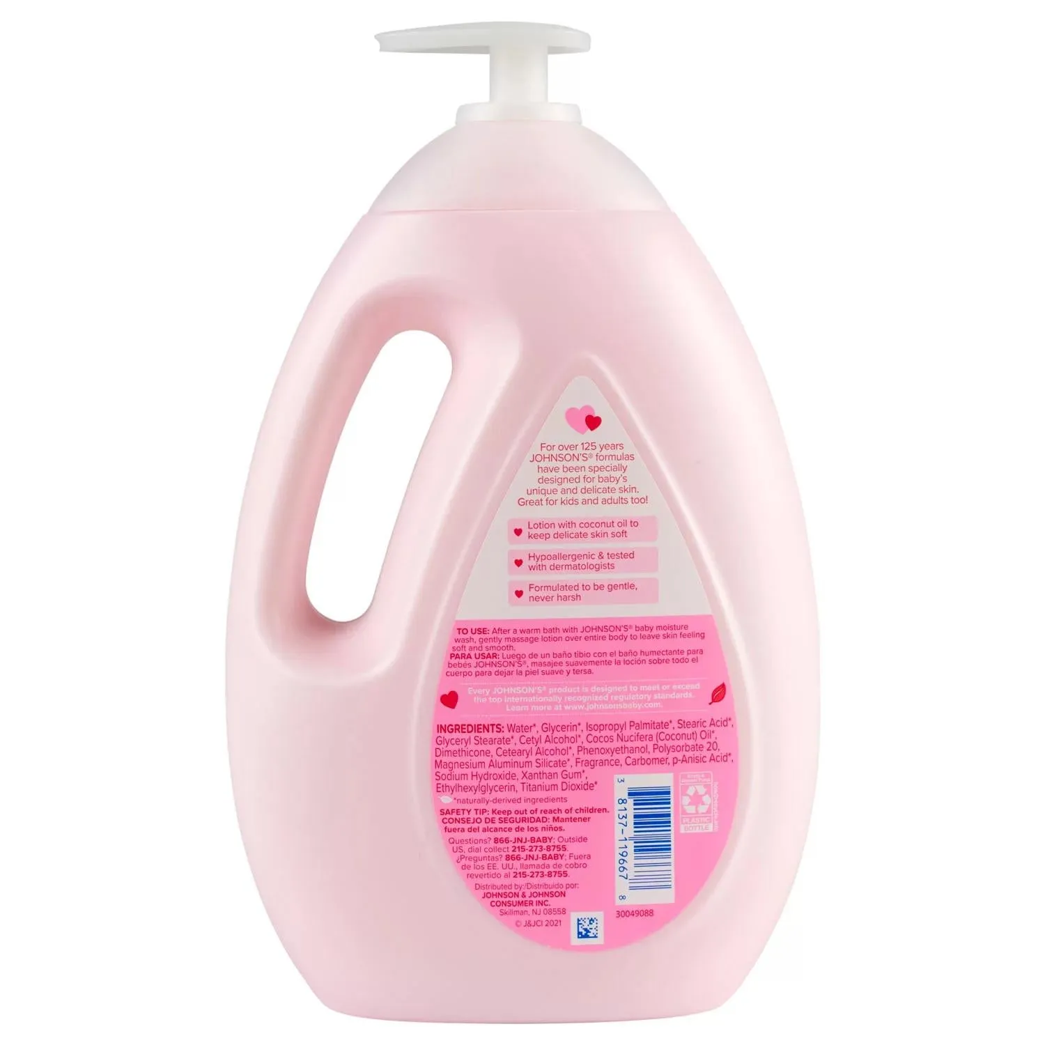 Johnson's Moisturizing Pink Baby Lotion with Coconut Oil 33.8 fl. oz.