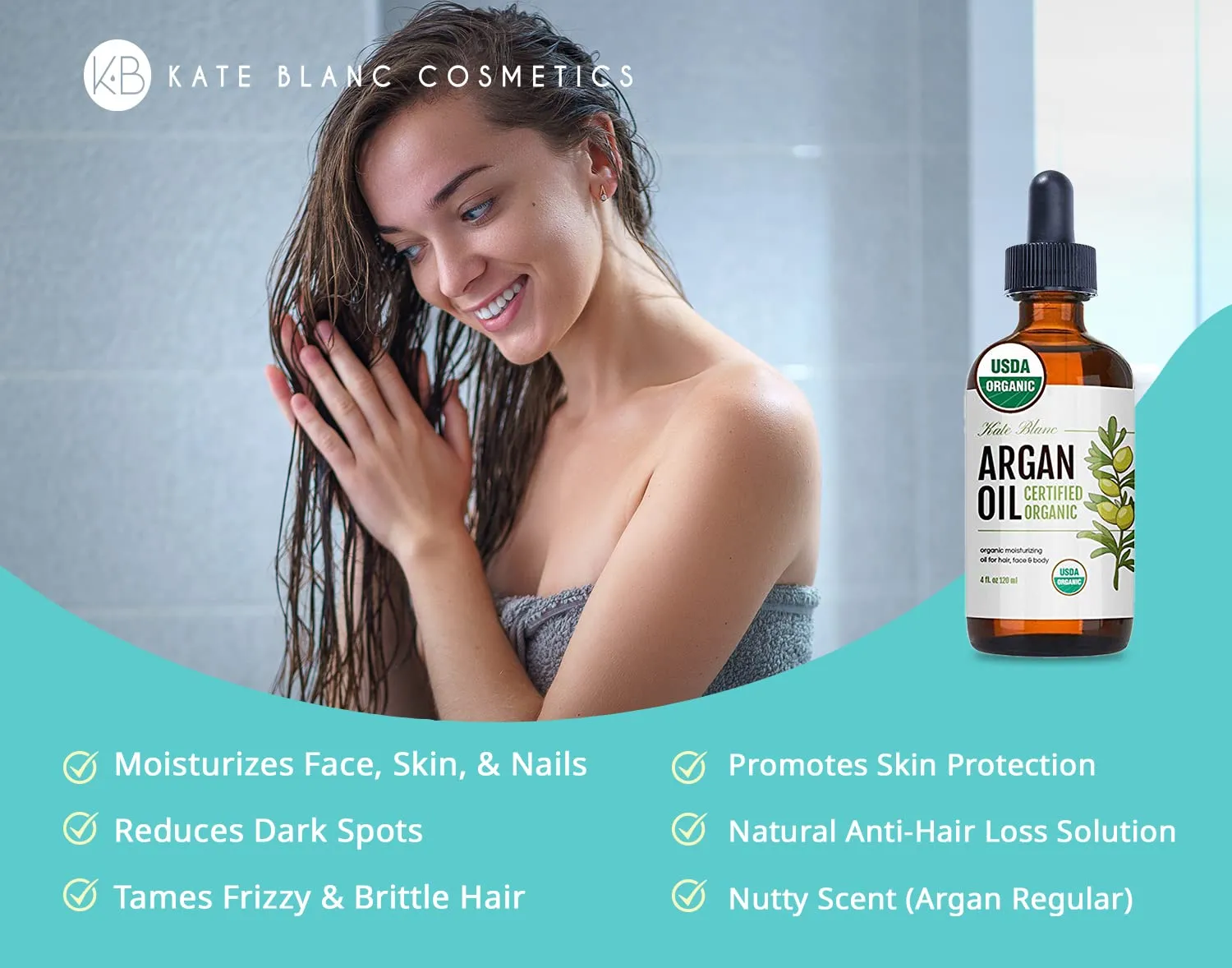 Kate Blanc Cosmetics: 100% Pure and Cold Pressed Argan Oil (4oz)