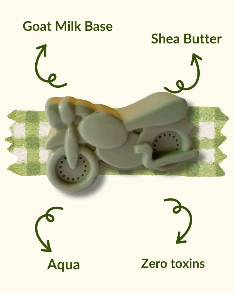 Kids Bike Shaped Goat Milk Shea Butter Soap Bar 100g