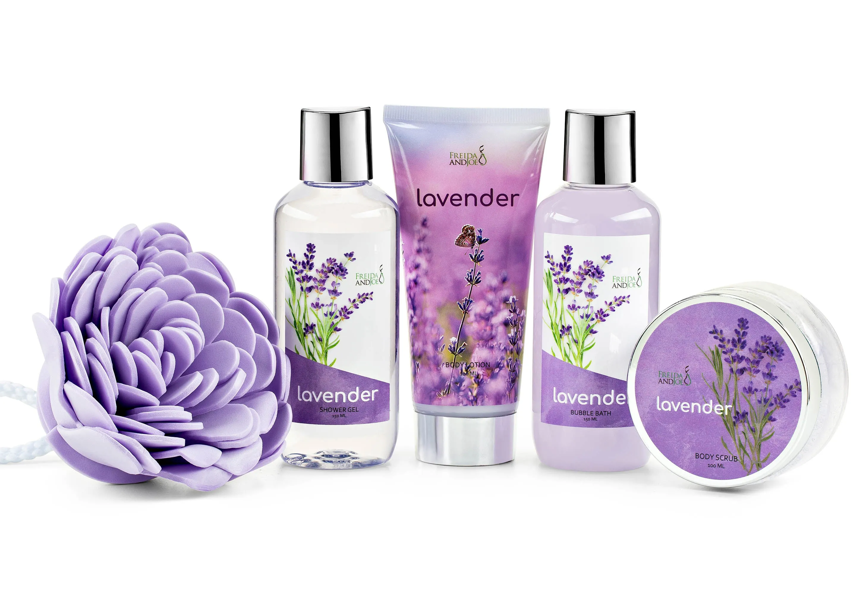 Lavender Bath and Body 6 Piece Gift Set in A Wicker Basket Calm & Relaxing Lavender Spa Gift Set for Women – Perfect Self-Care Gift for Holidays, Birthdays & Special Occasions