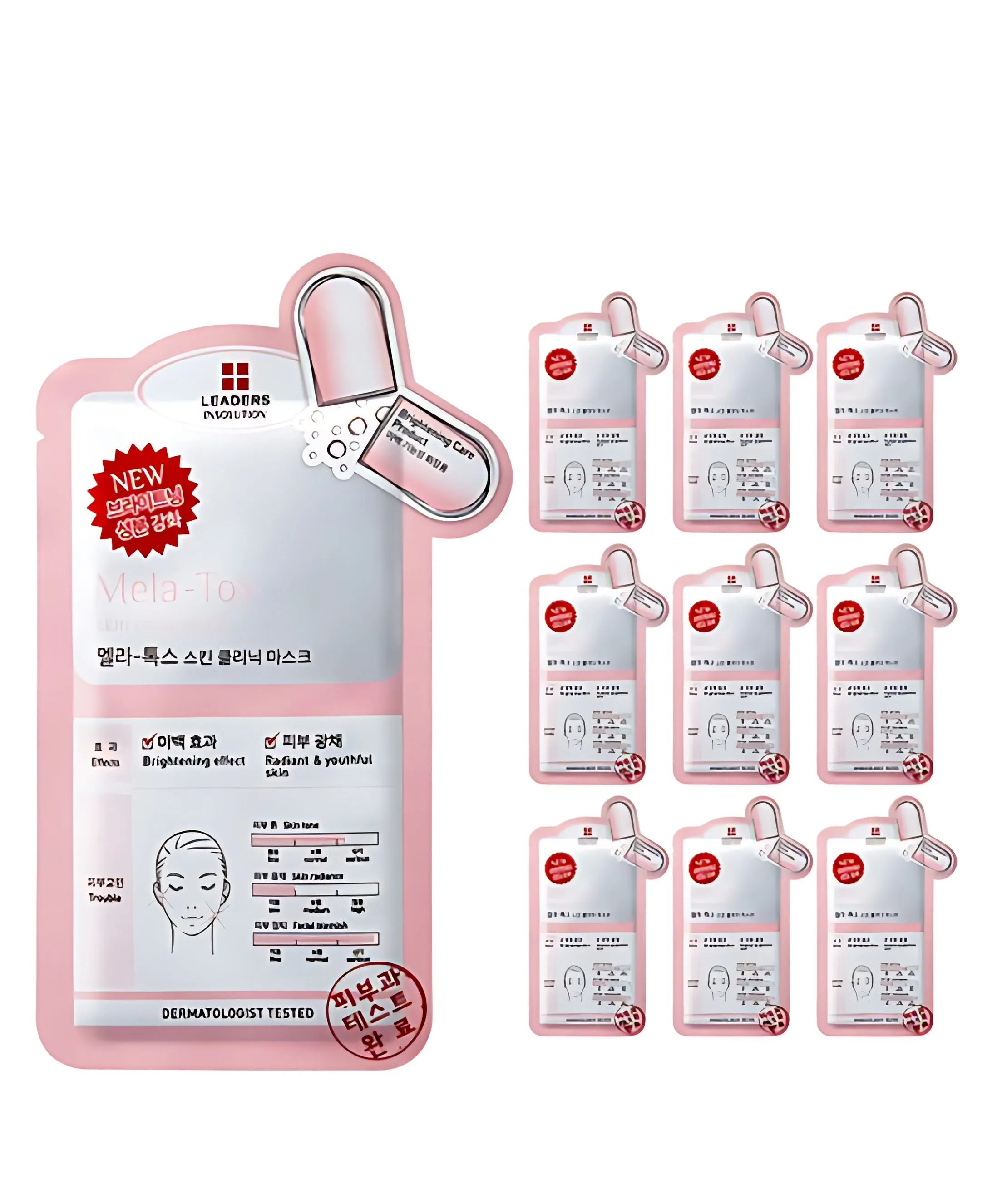 LEADERS INSOLUTION Mela-Tox Skin Clinic Mask 25ml*10pack