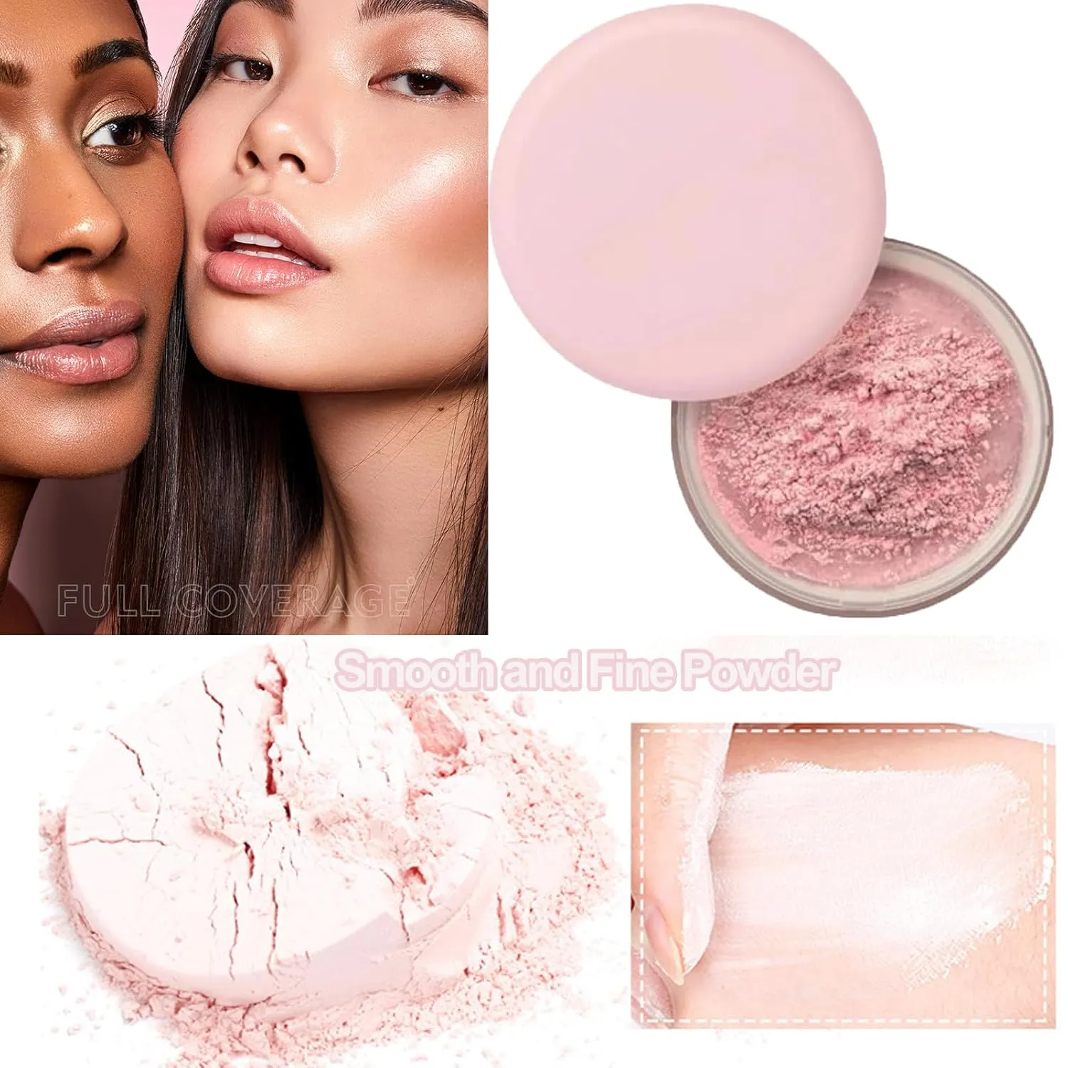 Luminance Blurring Powder, Luminance Powder, Blurring Setting powder,Beauty blurring powder, Pink Setting powder All Skin Tones (#02B, 1)