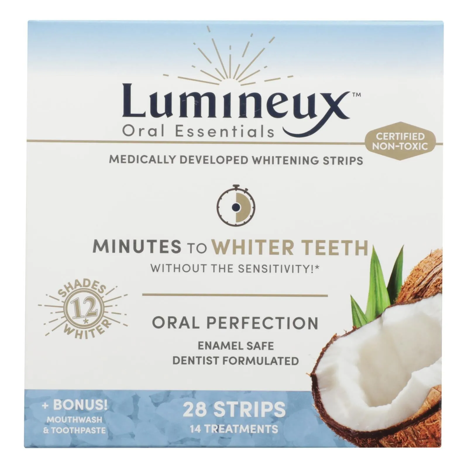 Lumineux Oral Essentials Whitening Strips with Bonus Mouthwash  (28 Strips)