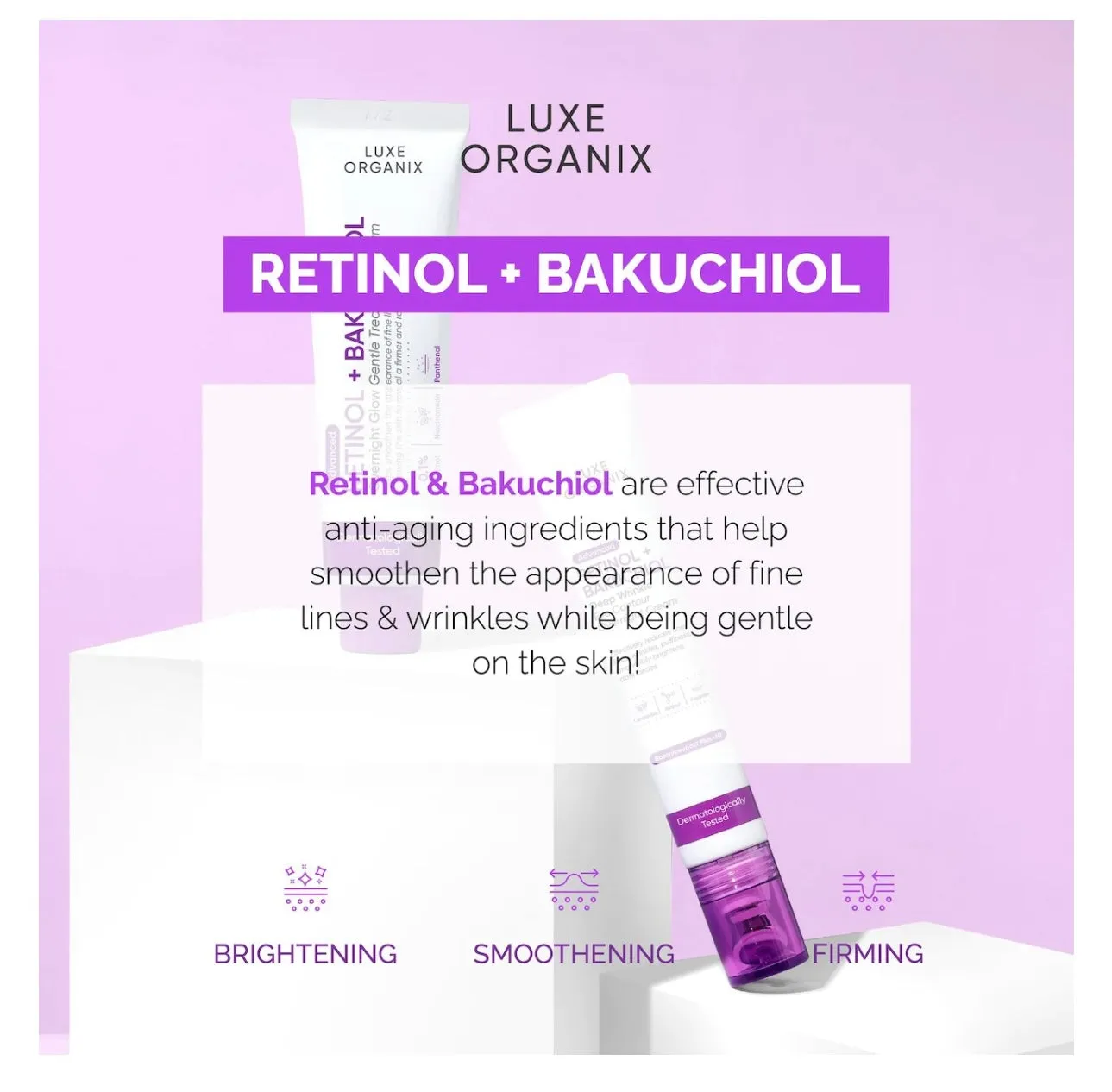 Luxe Organix Advanced Retinol   Bakuchiol Deep Wrinkle Eye Contour Cream 12g