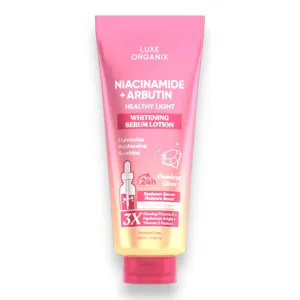 Luxe Organix - NIACINAMIDE   ALPHA ARBUTIN WHITENING SERUM LOTION 350ML ( PINK )