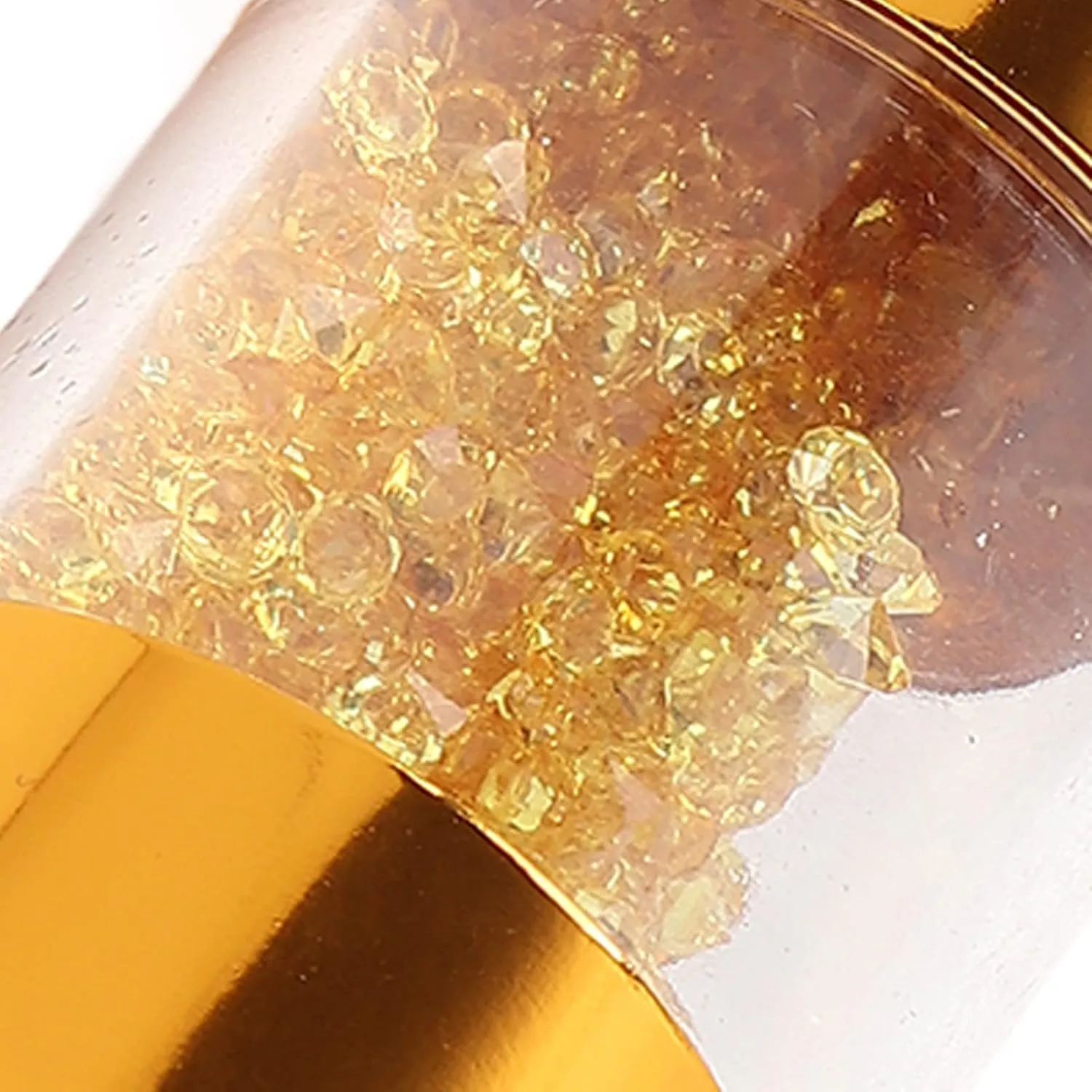 Makeup Brush Fashionable Rhinestones Inlaid Loose Powder Foundation Brush Nail Art Dust Remover (Gold)