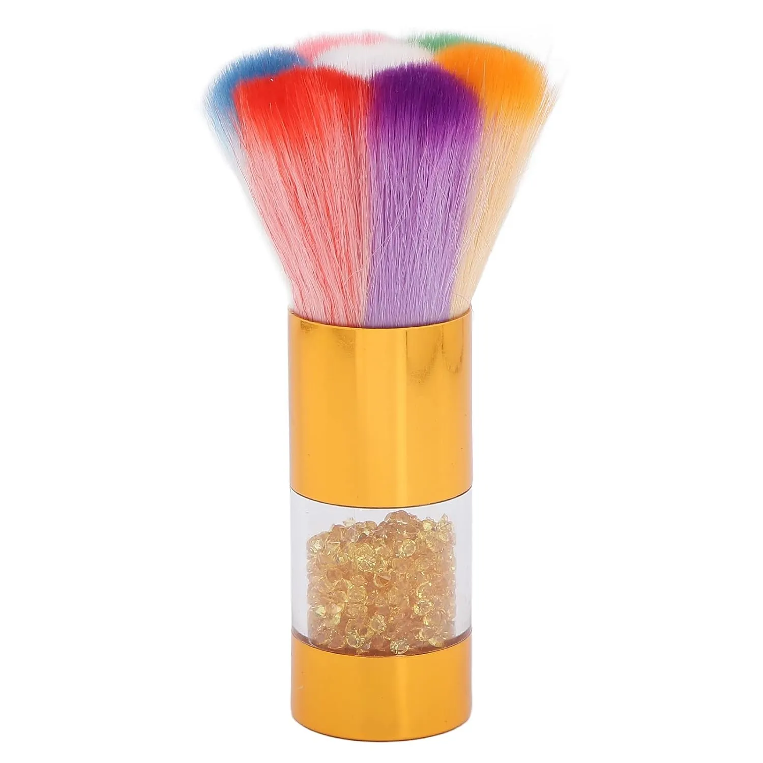 Makeup Brush Fashionable Rhinestones Inlaid Loose Powder Foundation Brush Nail Art Dust Remover (Gold)