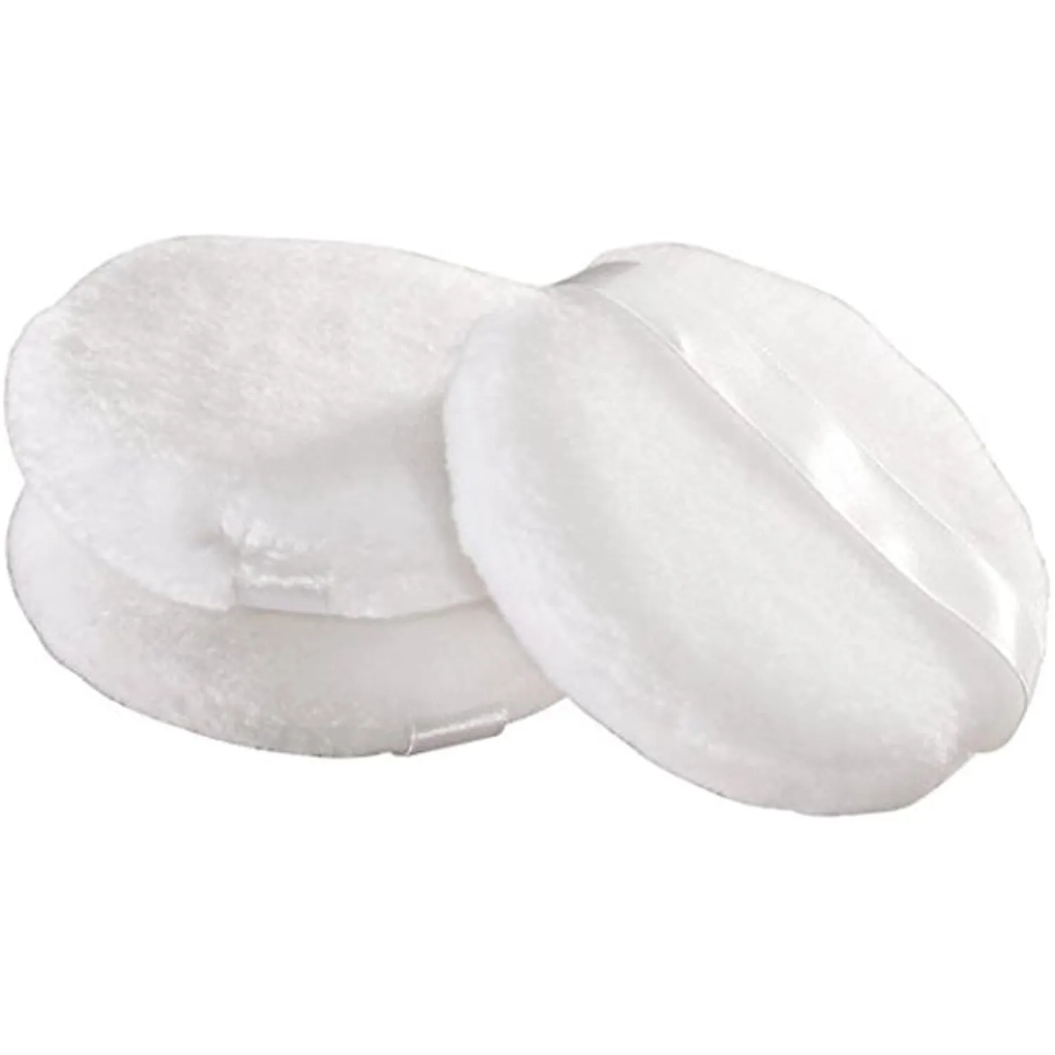 Makeup Puff, Powder Puff Large Velour Body Makeup Puffs with Satin Ribbon, 4 Inch 3 PCS, Loose Powder Puff, Honey Puff (White)