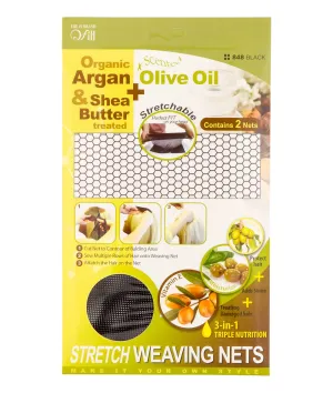 M&M Qfitt Organic Argan & Shea Butter   Olive Oil Stretch Weaving Nets Black #848
