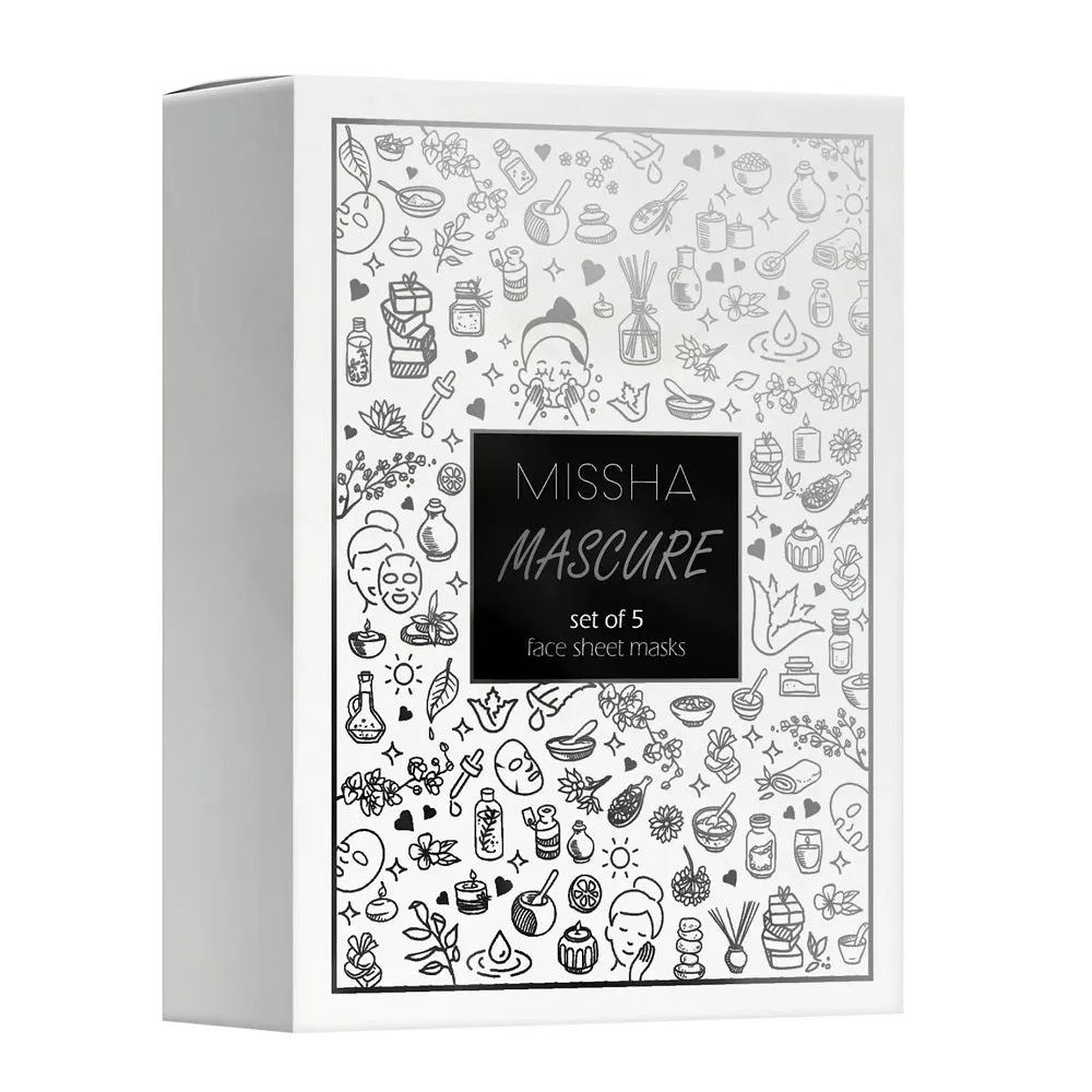 Mascure Face Sheet Masks zestaw maseczek w płachcie 5x28ml