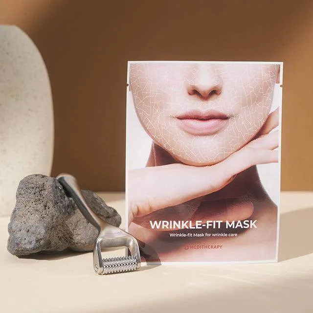MEDITHERAPY Wrinkle fit Mesh Sheet Collagen Masks 7EA   Boosting Roller 1EA
